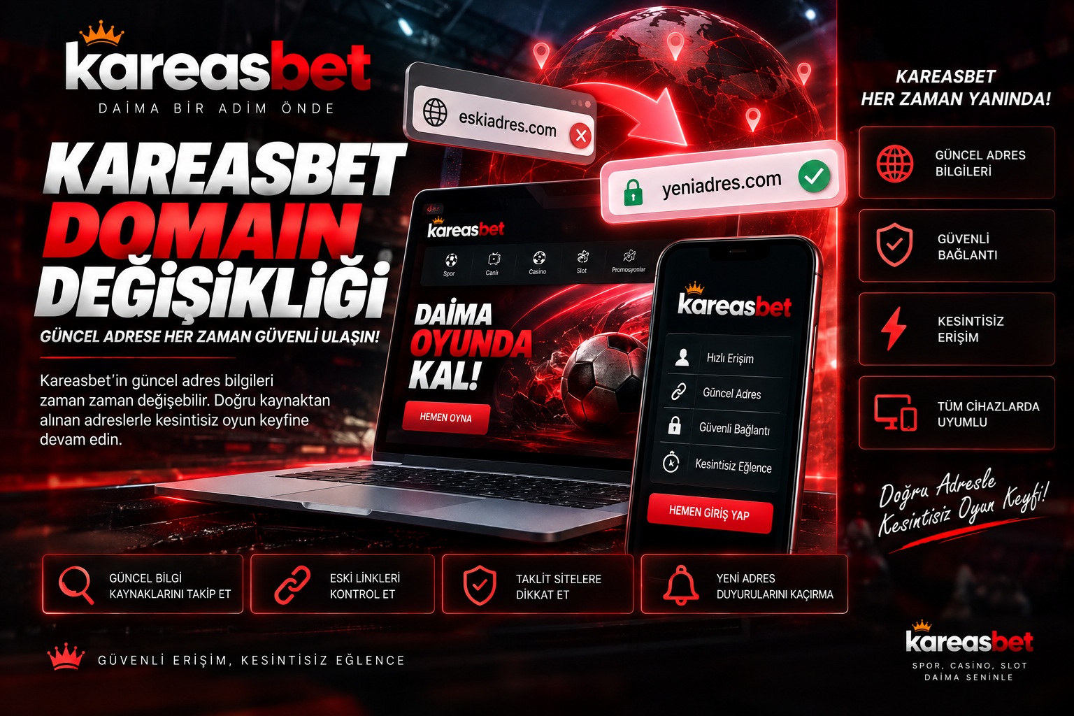 kareasbet domain değişikliği